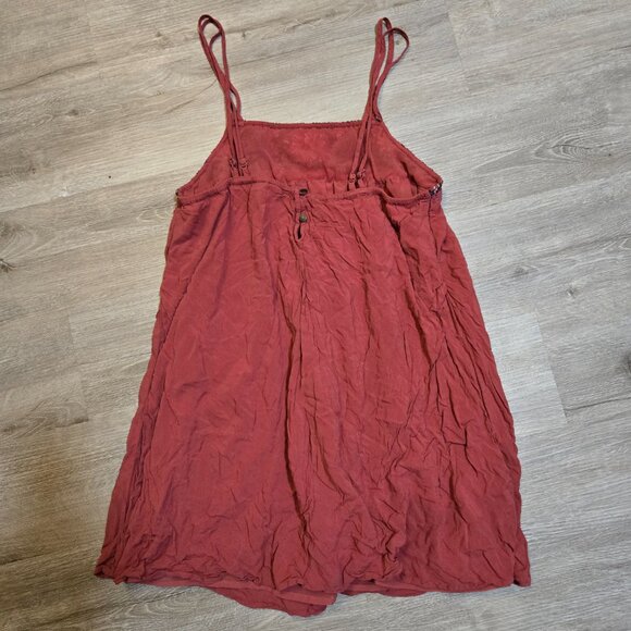 American Eagle Salmon Blue Embroidered Sleeveless Tunic Top Dress Women's Small - Picture 3 of 11